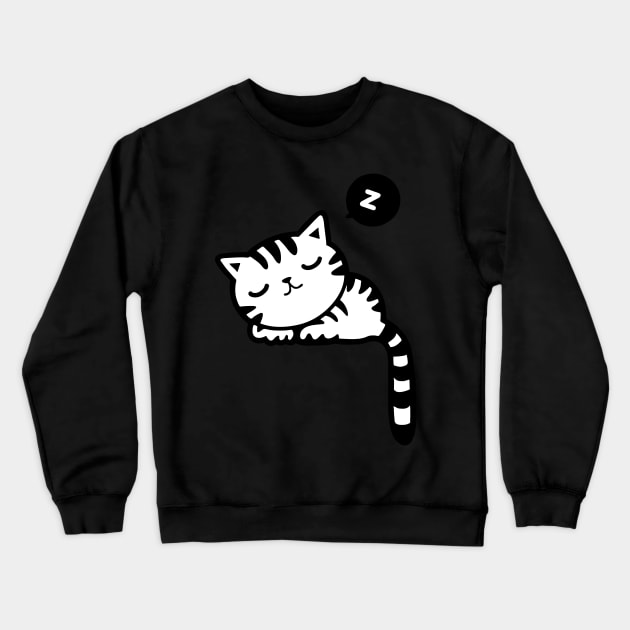 Kitten Sleeping Crewneck Sweatshirt by linesdesigns